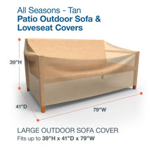 Budge All-Seasons Outdoor Patio Sofa Cover, Large (Tan)