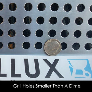 2 x Vegetable Grill Basket by GRILLUX - BBQ Gift Accessories for Grilling Veggies - Use as Wok, Pan, or Smoker - Quality Stainless Steel - Camping Cookware - Charcoal or Gas Grills OK