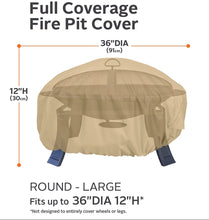 Classic Accessories 59912 Terrazzo Full Coverage Round Fire Pit Cover, 36&quot;