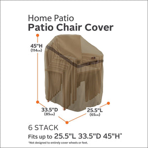 Classic Accessories Hickory Heavy Duty Stackable Patio Chair Cover - Durable and Water Resistant Patio Set Cover (55-207-012401-EC)