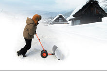Snow Shovel, Ohuhu Adjustable Wheeled Snow Pusher, Heavy Duty Rolling Snow Plow Shovels, Efficient Snow Plow Snow Removal Tool【UPGRADED VERSION】