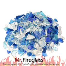 Mr. Fireglass Recycled Fire Glass for Natural or Propane Fire Pit Fireplace Gas Log Sets, 10 Pounds, Blend
