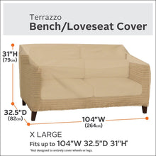 Classic Accessories 55-915-052001-EC Terrazzo Patio Bench/Loveseat Cover, X-Large