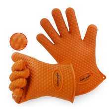 BBQ Gloves, Oven Mitts Heat Resistant, Barbecue Gloves Heat Resistant For Protect Your Hands from Grilling, Baking, Smoking, Cooking- 1 Size Fits Most of All(Orange) - FDA Approved Oven Gloves Heat Re