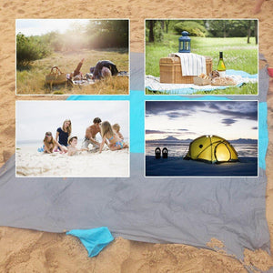 Clearance! Sand Proof Beach Pocket Blanket - 100% Nylon Outdoor Picnic Blankets 67&quot; X 55&quot; Lightweight,Waterproof, Durable, Soft, Fast Drying Beach Mat