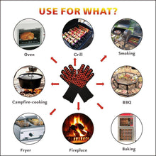 LauKingdom BBQ Grilling Cooking Glove 932&deg;F Extreme Heat Resistant Oven Mitts and BBQ Accessories