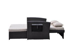 Courtyard Casual Miranda Outdoor Loveseat to Daybed Combo with Cushions