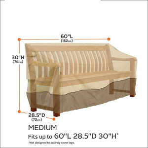 Classic Accessories Veranda Patio Bench Cover - Durable and Water Resistant Patio Set Cover, Medium (55-646-011501-00)