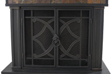 Sunjoy 35.4" x 23.6" x 56.6" Elson Slate and Steel Fireplace - Black Bronze, Large