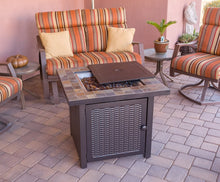 AZ Patio GFT-60843 30&quot; Propane Square Slate Fire Pit, Slate Top