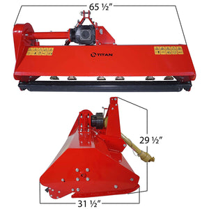 Titan Flail Mower 60&quot; 3 Point PTO Tractor Attachment Heavy Duty Cutting EFGC155