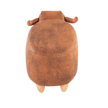Upholstered Ride-on Ottoman Footrest Stool with Vivid Adorable Animal-Like Features, without Storage (Brown Buffalo)