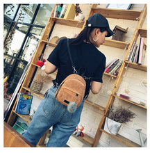 Basilion Cloth Fabric Ladies Backpack Mini Student Bags Casual Shoulder Bag