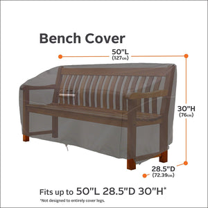 Classic Accessories Ravenna Patio Bench Cover - Premium Outdoor Furniture Cover with Durable and Water Resistant Fabric (55-164-015101-EC)