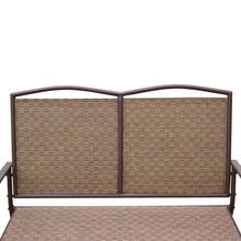 HollyHOME Patio Swing Glider Bench for 2 person, Garden Chair Rocking Loveseat, All Weatherproof, Brown