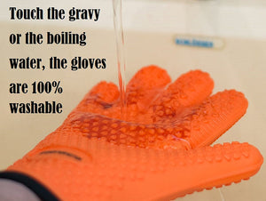 Cooking and Grilling Gloves for The Pro Chef|Extreme Cool and Heat Resistant|Oven Mitts for BBQ Smokers and Grillers.Washable Cotton Lining|Insulated|Waterproof| 2 Bonuses - 2 Sticky Hooks + eBook