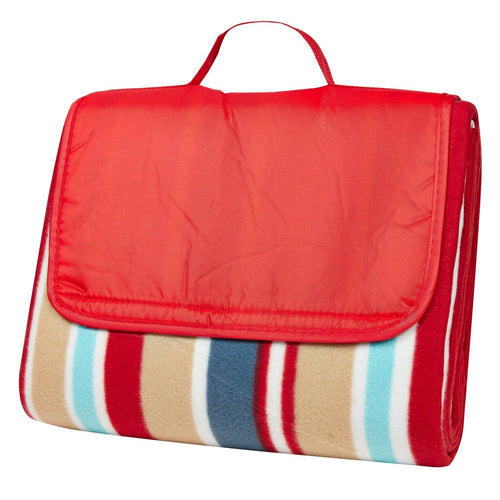 Clara Clark 58" x 78" Camping Beach Picnic Outdoor Blanket, X-Large, Red/Blue/Beige