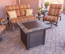 AZ Patio GFT-60843 30&quot; Propane Square Slate Fire Pit, Slate Top