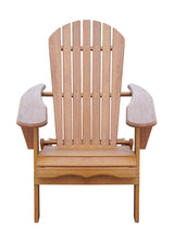 Solid Eucalyptus Wood Foldable Adirondack Chair in Natural Color. Ergonomic design and Can be folded for storage or bringing to picnics by Amayo Home
