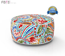 Inflatable Stool Ottoman Portable Travel Bean Bag Cushion Indoor/Outdoor Round Inflatable Footstool for Kids and Adults Foot Rest Stool Used for Camping Patio Home Yoga Meditation by FBTS Prime