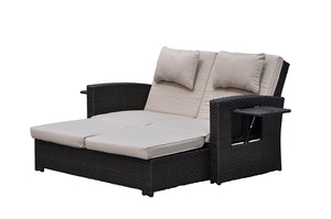 Courtyard Casual Miranda Outdoor Loveseat to Daybed Combo with Cushions