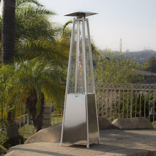 Belleze 42,000BTU Propane Patio Heater Pyramid w/Dancing Flame (CSA certified) - Stainless Steel