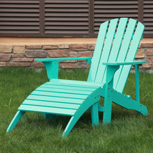 Songsen Fashion Outdoor Wood adirondack chairs Ottoman Patio Deck Garden Furniture (Adult,Turquoise)