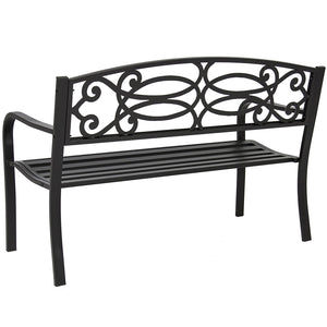 Best Choice Products 50&quot; Outdoor Patio Garden Bench Steel Frame Park Yard Porch Furniture