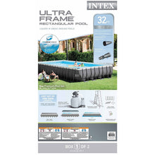 Intex 32ft X 16ft X 52in Ultra Frame Rectangular Pool Set with Sand Filter Pump, Ladder, Ground Cloth and Pool Cover