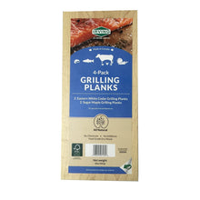 Premium Grilling Planks - Give an amazing smokey flavor - 4 pack (2 Sugar Maple Planks and 2 Eastern White Cedar Planks) - 5-1/4"x12"x1/4"