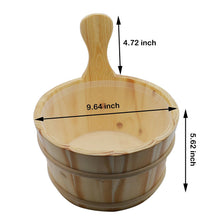 MAYMII 1 Gallon Handmade Wooden Sauna Bucket with Plastic Liner and Ladle SPA Accessory