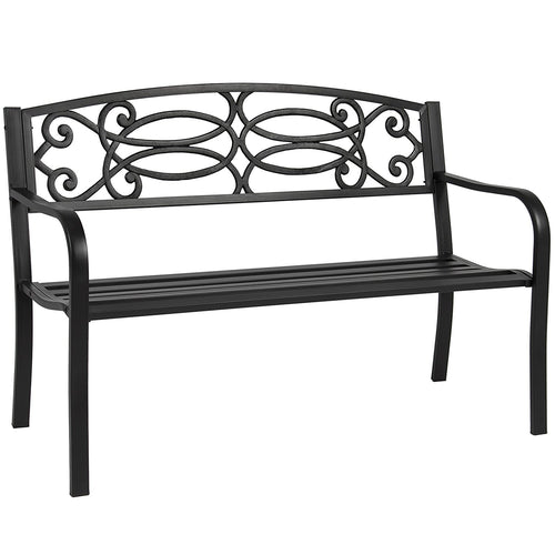 Best Choice Products 50" Outdoor Patio Garden Bench Steel Frame Park Yard Porch Furniture