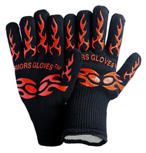 BBQ Extreme Fire and Heat Resistant Grilling, Cooking, Baking and Frying Gloves 932 &deg;F For Fireplace Camping and Oven and Fire Pit by Mael de Cuisine Maximum Hand and Arm Protection - 1 Pair