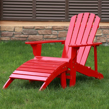 AZBRO Outdoor Wooden Adirondack Chair Lawn Patio Deck Garden Furniture, Red