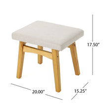 Analise Foot Stool Ottoman | Mid Century Modern, Danish Design | Upholstered in Wheat Fabric (Set of 2)