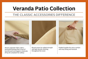 Classic Accessories Veranda Patio Bench Cover - Durable and Water Resistant Patio Set Cover, Large (55-647-011501-00)