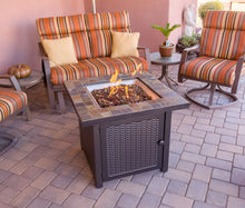 AZ Patio GFT-60843 30&quot; Propane Square Slate Fire Pit, Slate Top