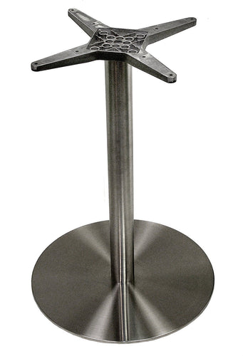 ATC Futura Round Stainless Steel Low Profile Table Base, Bar H, 20" Base D x 40" H