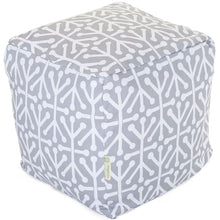 Majestic Home Goods Aruba Indoor / Outdoor Bean Bag Ottoman Pouf Cube, 17" x 17" x 17" (Gray)