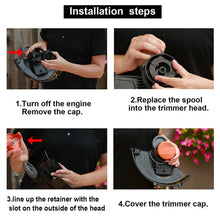LBK Replacement 0.065" Trimmer Spool Line，Cap cover and Spring for BLACK+DECKER, compatible with AF-100 and RC-100
