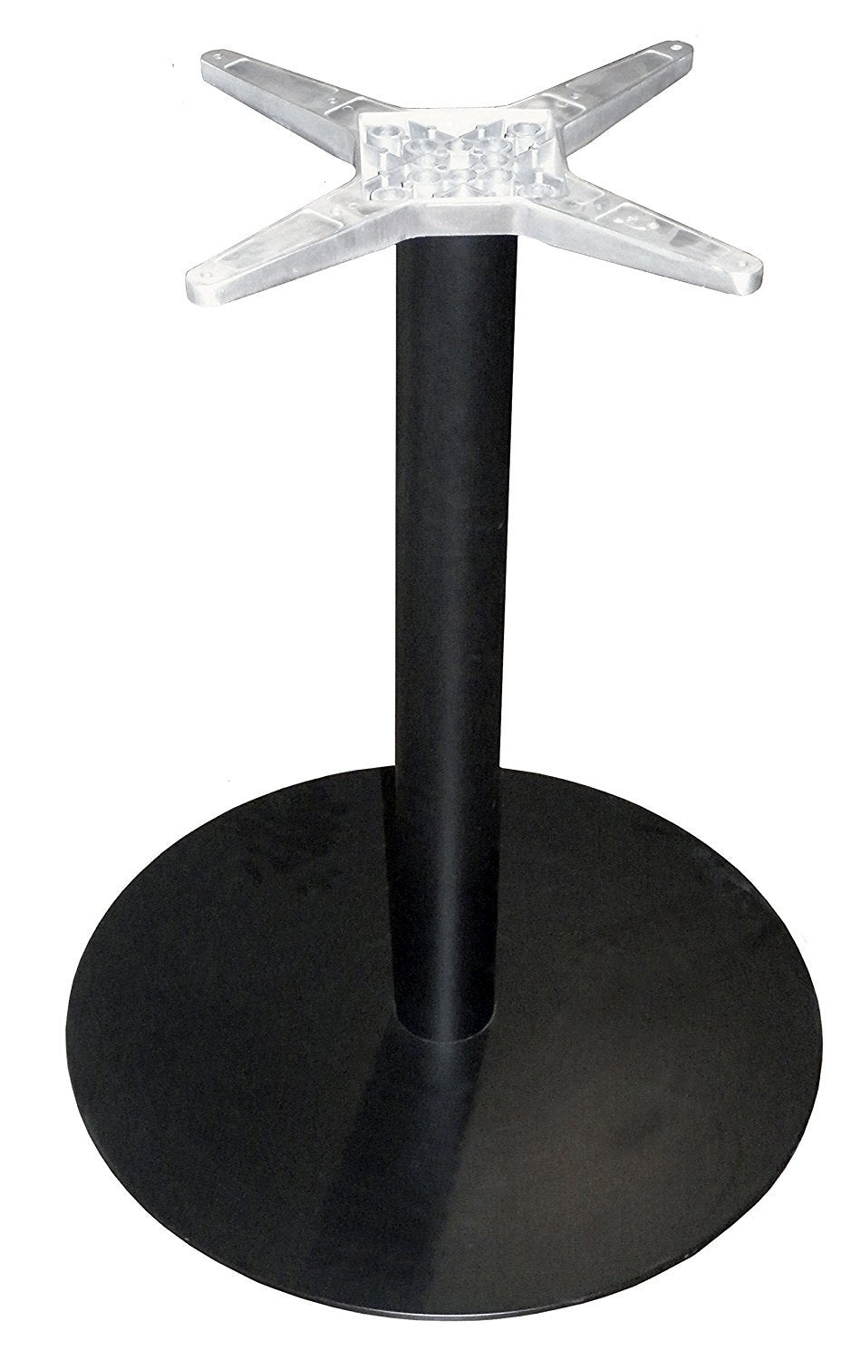 ATC Futura Round Black Powder-Coated Galvanized Steel Low Profile Table Base, 20" Base D x 28-1/2" H