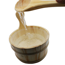 MAYMII 1 Gallon Handmade Wooden Sauna Bucket with Plastic Liner and Ladle SPA Accessory