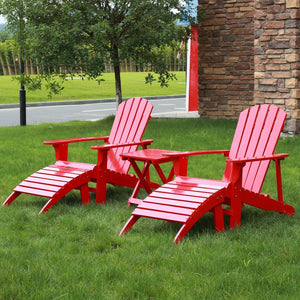 AZBRO Outdoor Wooden Adirondack Chair Lawn Patio Deck Garden Furniture, Red