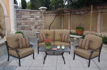 Darlee A/DL603-4PC-60B Nassau 4-Piece Deep Seating Outdoor-and-Patio-Coversation-Sets, Antique Bronze