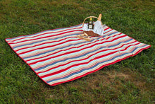 Clara Clark 58" x 78" Camping Beach Picnic Outdoor Blanket, X-Large, Red/Blue/Beige
