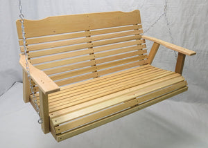 4&#39; Natural Cedar Porch Swing, Amish Crafted - Includes Chain and Springs