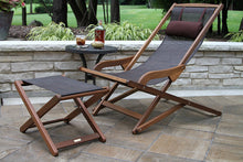 Outdoor Interiors Sling and Eucalyptus Ottoman/Stool