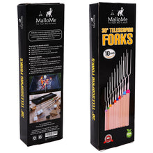 MalloMe Marshmallow Roasting Sticks Set of 10 Telescoping Rotating Smores Skewers and Hot Dog Fork 30 Inch Kids Camping Campfire Fire Pit Accessories | FREE Pouch, 10 Bamboo and Marshmallow Sticks Ebook