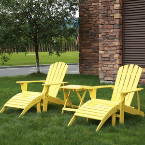 AZBRO Outdoor Wooden Adirondack Chair Lawn Patio Deck Garden Furniture, Lemon Yellow