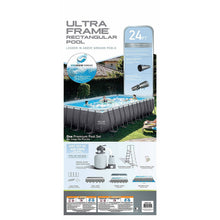 Intex 24ft X 12ft X 52in Ultra Frame Rectangular Pool Set with Sand Filter Pump and Saltwater System, Ladder, Ground Cloth, Pool Cover, Maintenance Kit and Volleyball